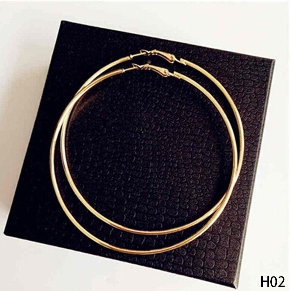 Pack of 5 Pair Large Golden Hoop Earrings Base 40mm - Round Circle Wire Loop Findings