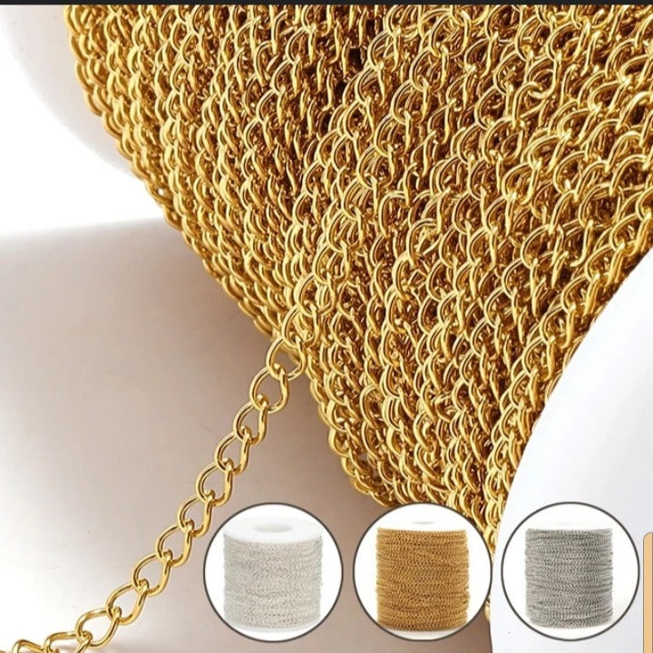 stainless steel extension chain 2mm (Golden/Silver)