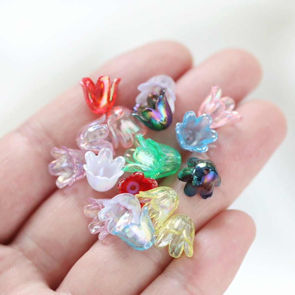 50/100pcs Acrylic Magnolia Flower Beads |