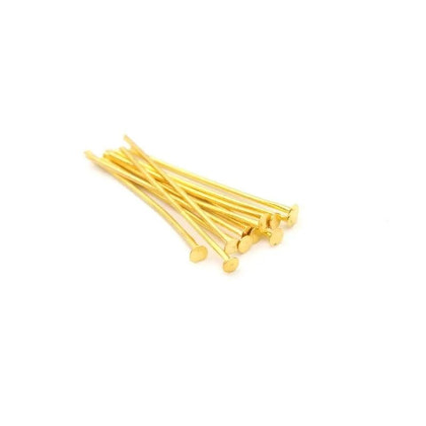 100 Pcs Pack (Golden & Silver) - 30mm - Flat Head Pins