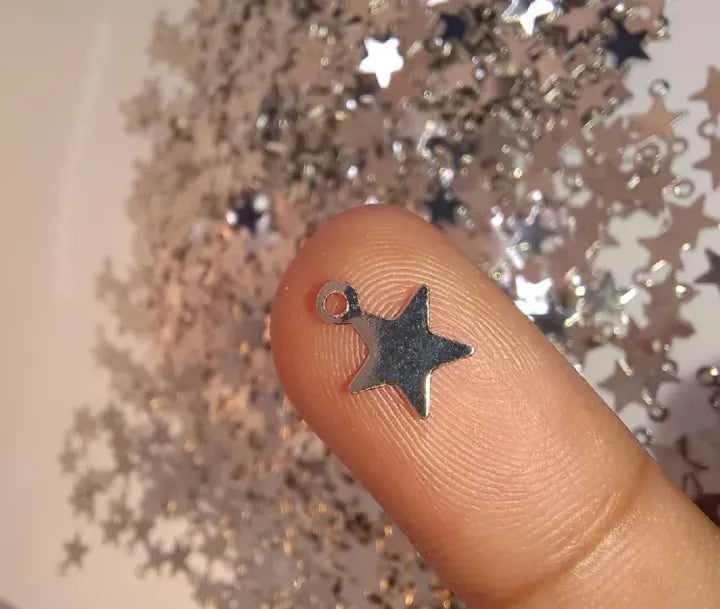 Pack of 100pcs Tiny Star Charms – 6mm Zinc Alloy Pendants