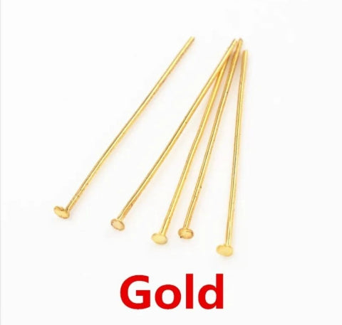 100 Pcs Pack (Golden & Silver) - 30mm - Flat Head Pins