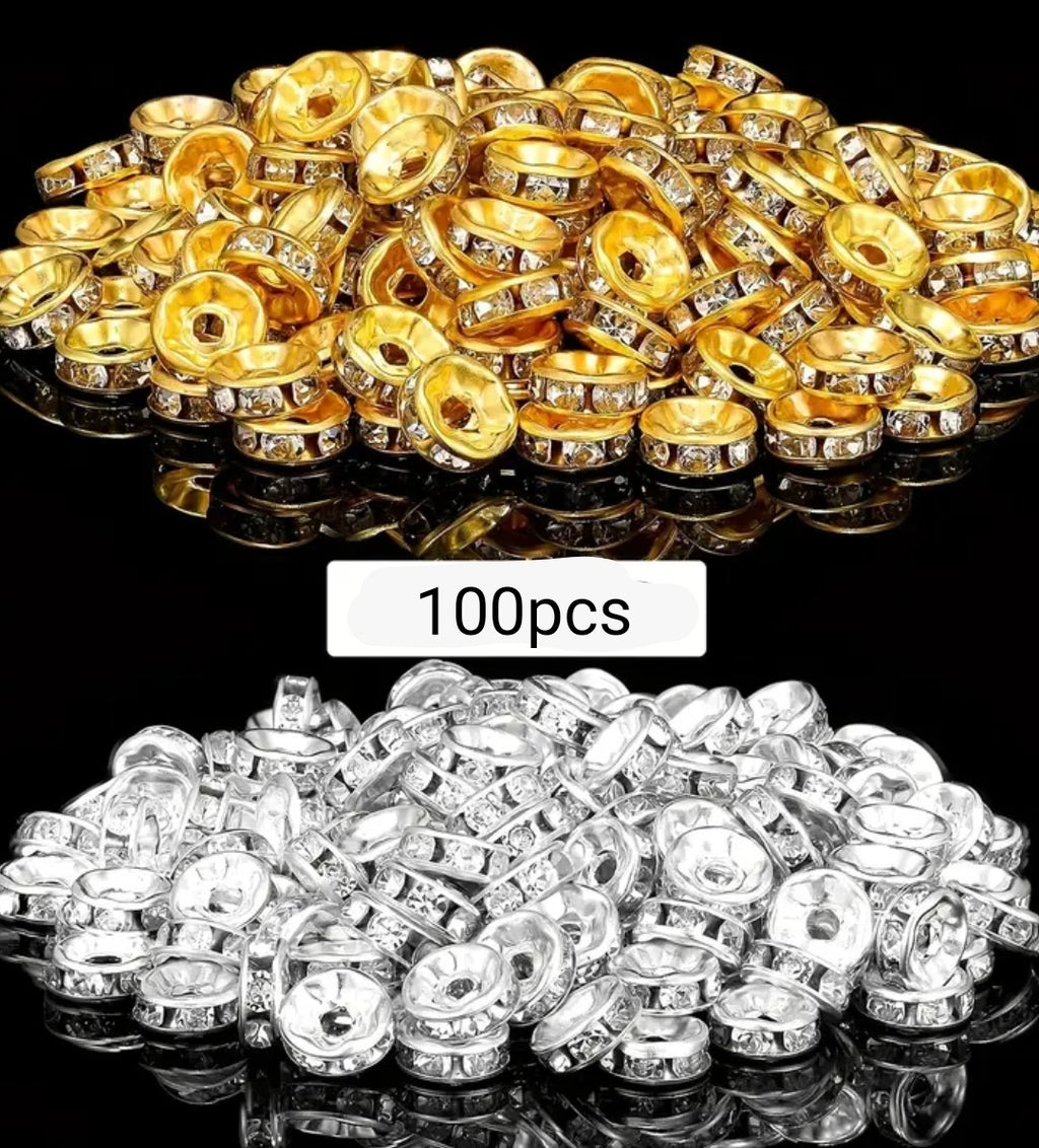 100-Piece Spacer Beads Set –  (Gold & Silver)