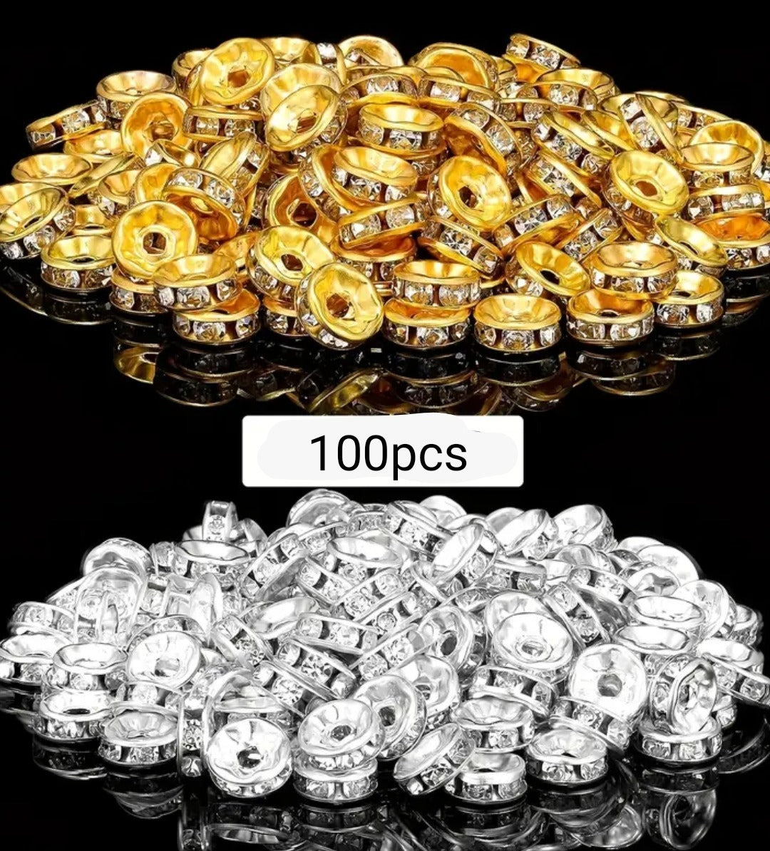 100-Piece Spacer Beads Set –  (Gold & Silver)