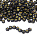 Mixed Gold Letter Black Alphabet Beads – 100/500 Pcs