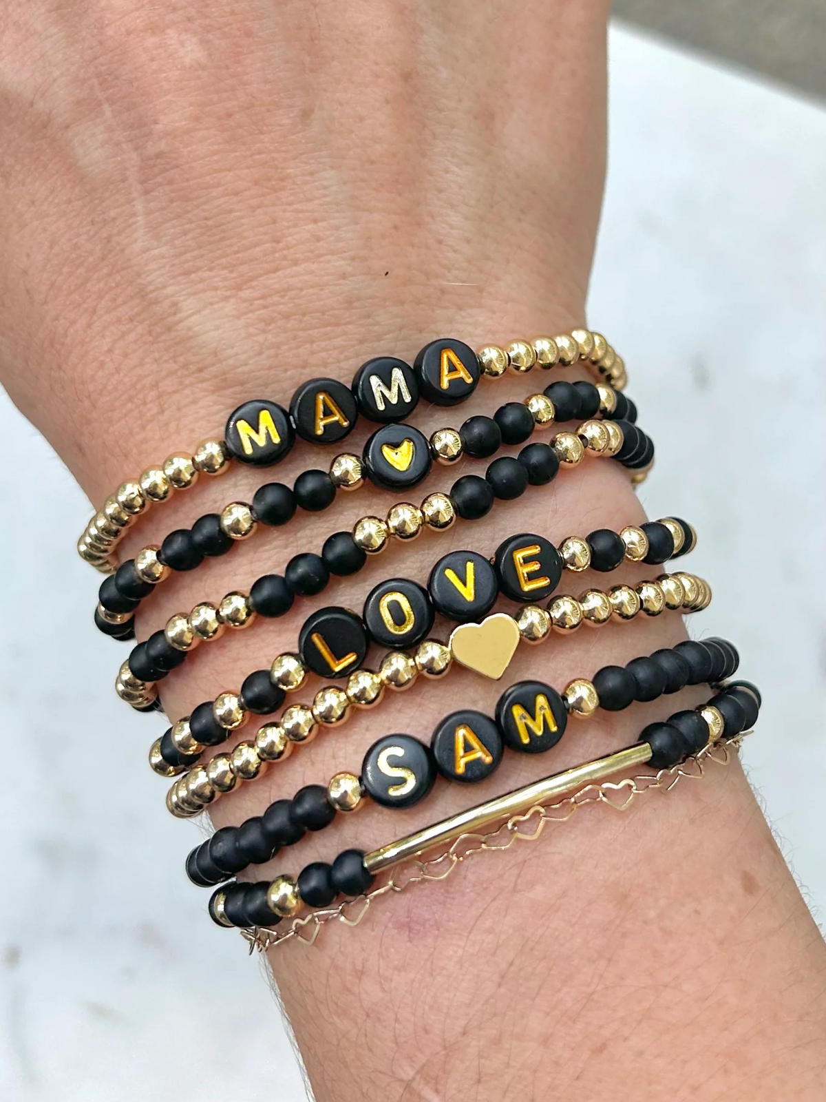 Mixed Gold Letter Black Alphabet Beads – 100/500 Pcs