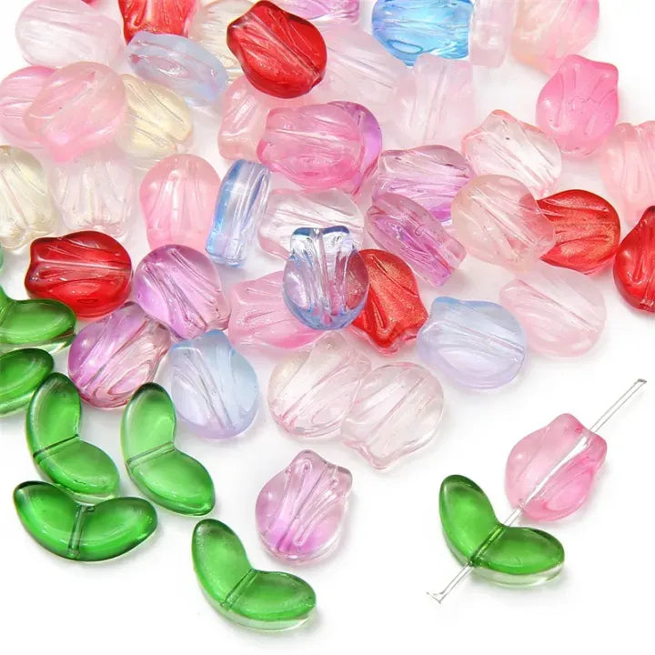 Glass Beads – Tulip | 10 Sets DIY Earrings, Bracelets & Necklace