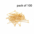 100 Pcs Pack (Golden & Silver) 30mm - High Quality Eye Pins