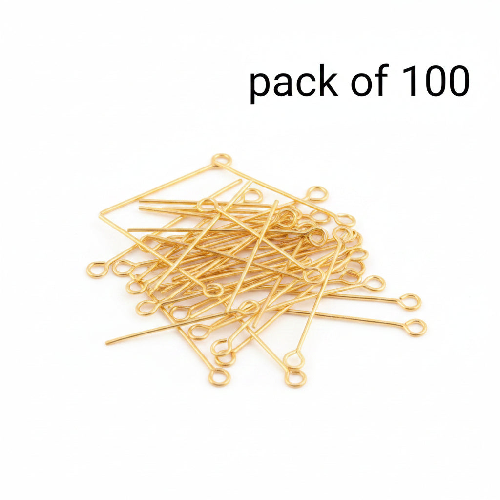 100 Pcs Pack (Golden & Silver) 30mm - High Quality Eye Pins