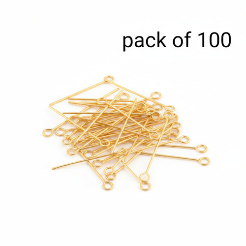 100 Pcs Pack (Golden & Silver) 30mm - High Quality Eye Pins