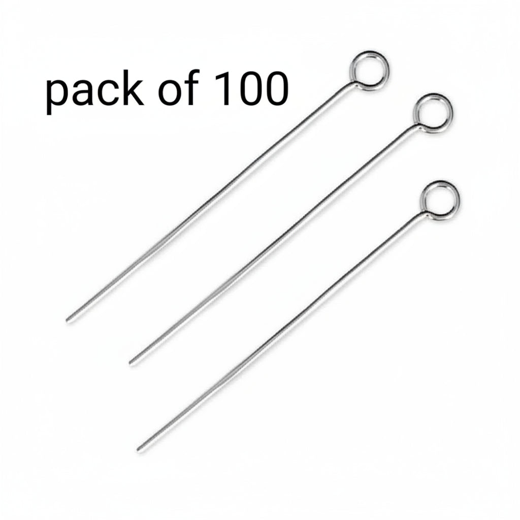 100 Pcs Pack (Golden & Silver) 30mm - High Quality Eye Pins