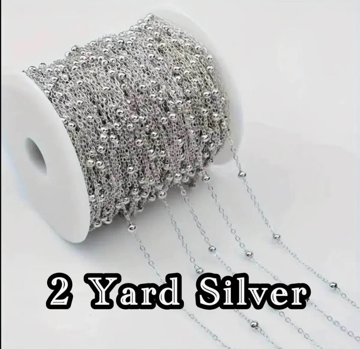 2/5 Yard Beaded Link Chain Roll – Gold & Silver